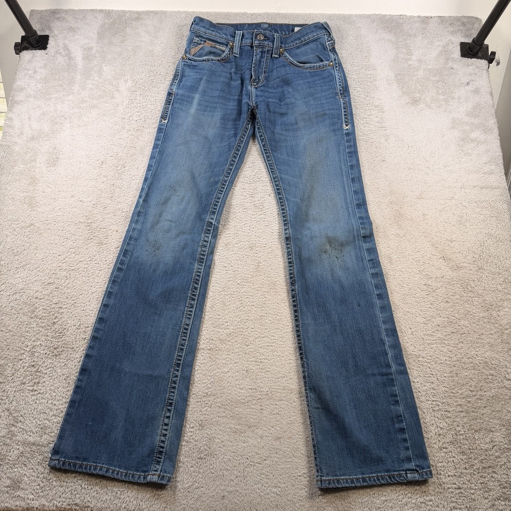 Ariat Jeans Men 30x36 (Fit 28x33) Blue Denim Low Rise Boot Cowboy Rodeo Western